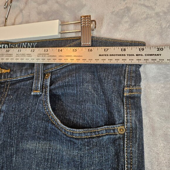 Freeworld Mens 38 Messenger Skinny Stretch Dark Wash Jeans hipster casual retro - Picture 5 of 14